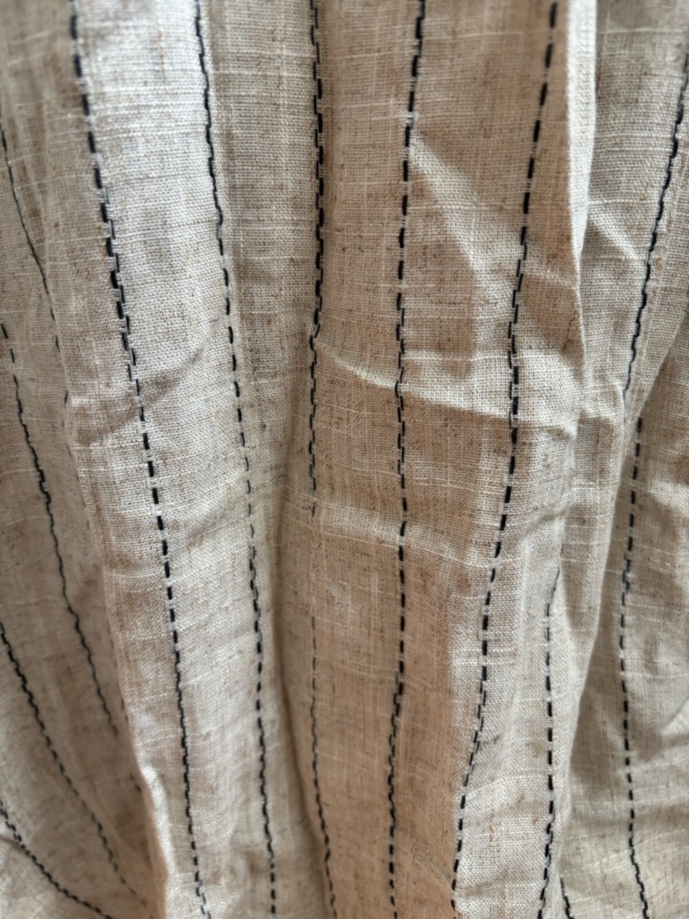 ASOS Topshop Linen button down romper in natural stripe, Size 12,NWT SEE NOTES - Picture 3 of 8